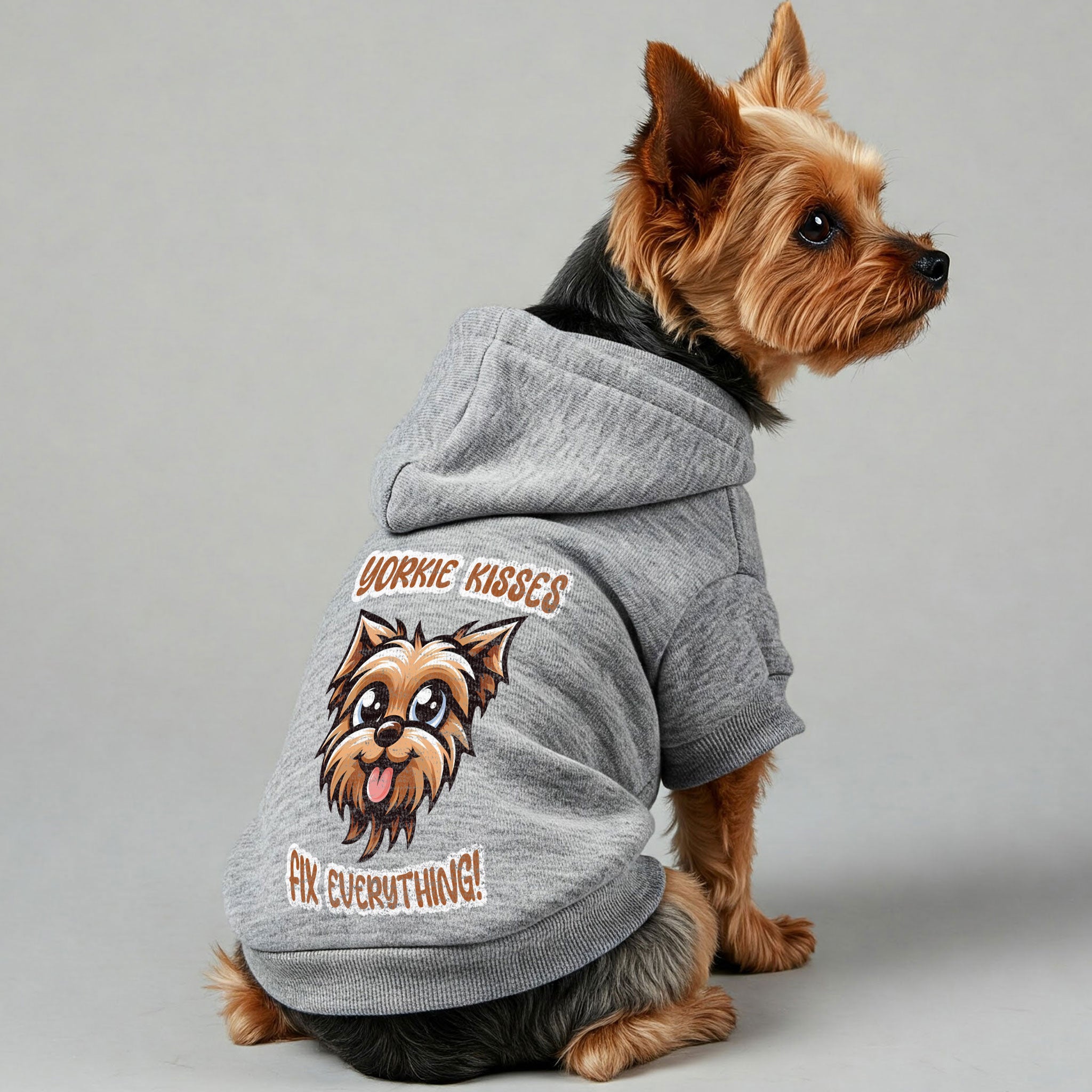 Yorkie kisses fix everything! - Yorkie Hoodie - Dog Clothes