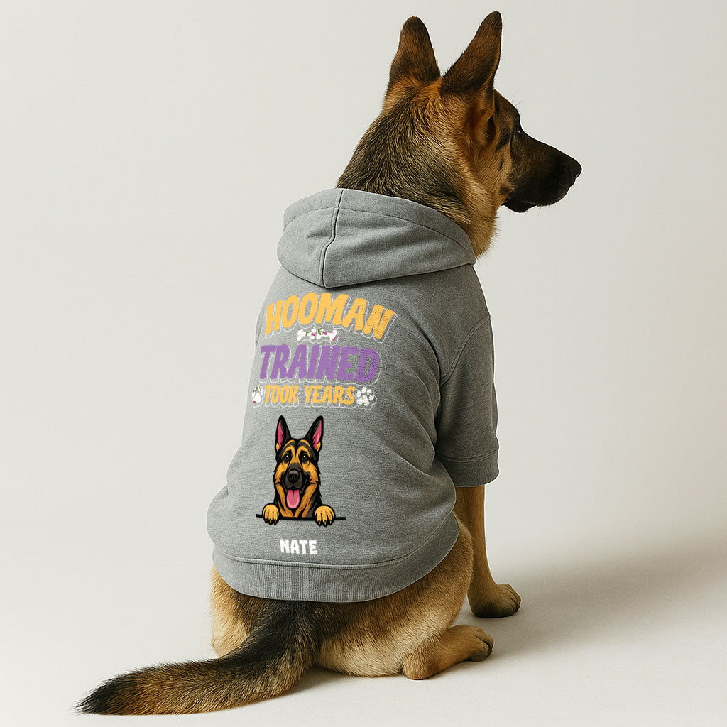 Hooman Trained - personalized hoodie with your dog’s name and breed – dog hoodie – dog clothes