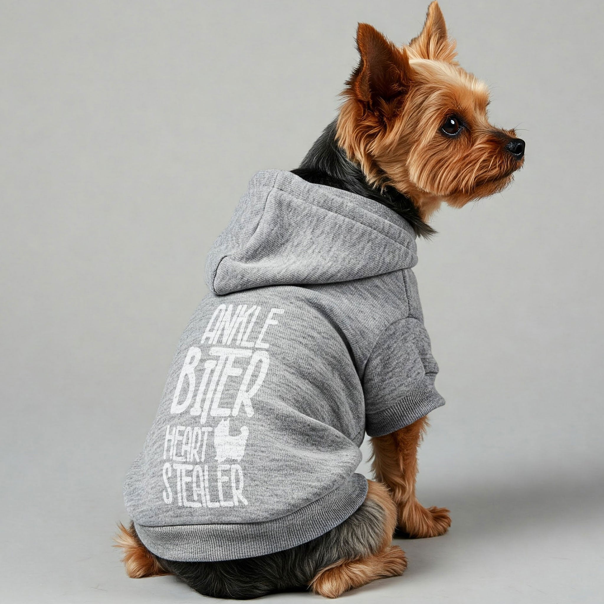 Ankle biter, heart stealer - Yorkie Hoodie - Dog Clothes