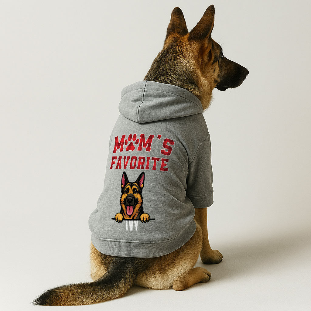 Mom's Favorite - personalized hoodie with your dog’s name and breed – dog hoodie – dog clothes