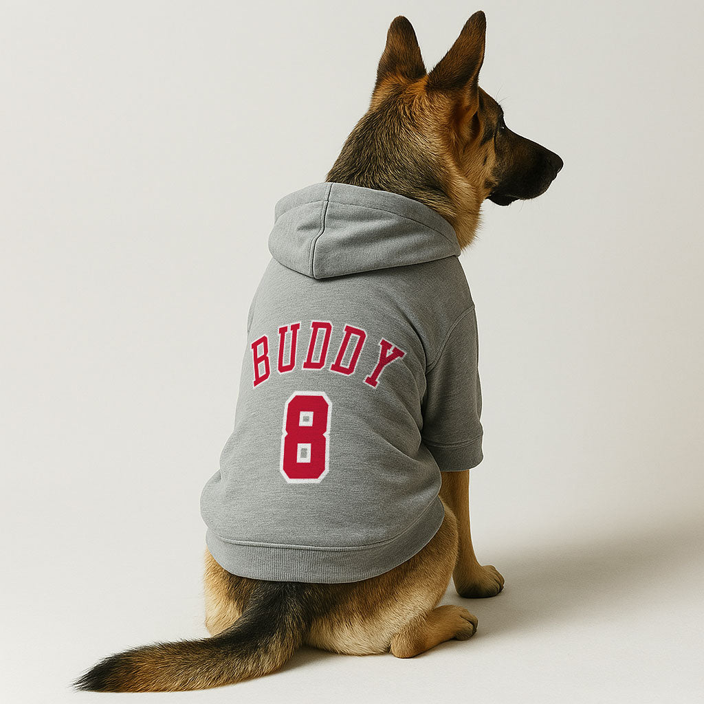 Basketball player–Personalized hoodie with your dog name and Number– dog hoodie – dog clothes