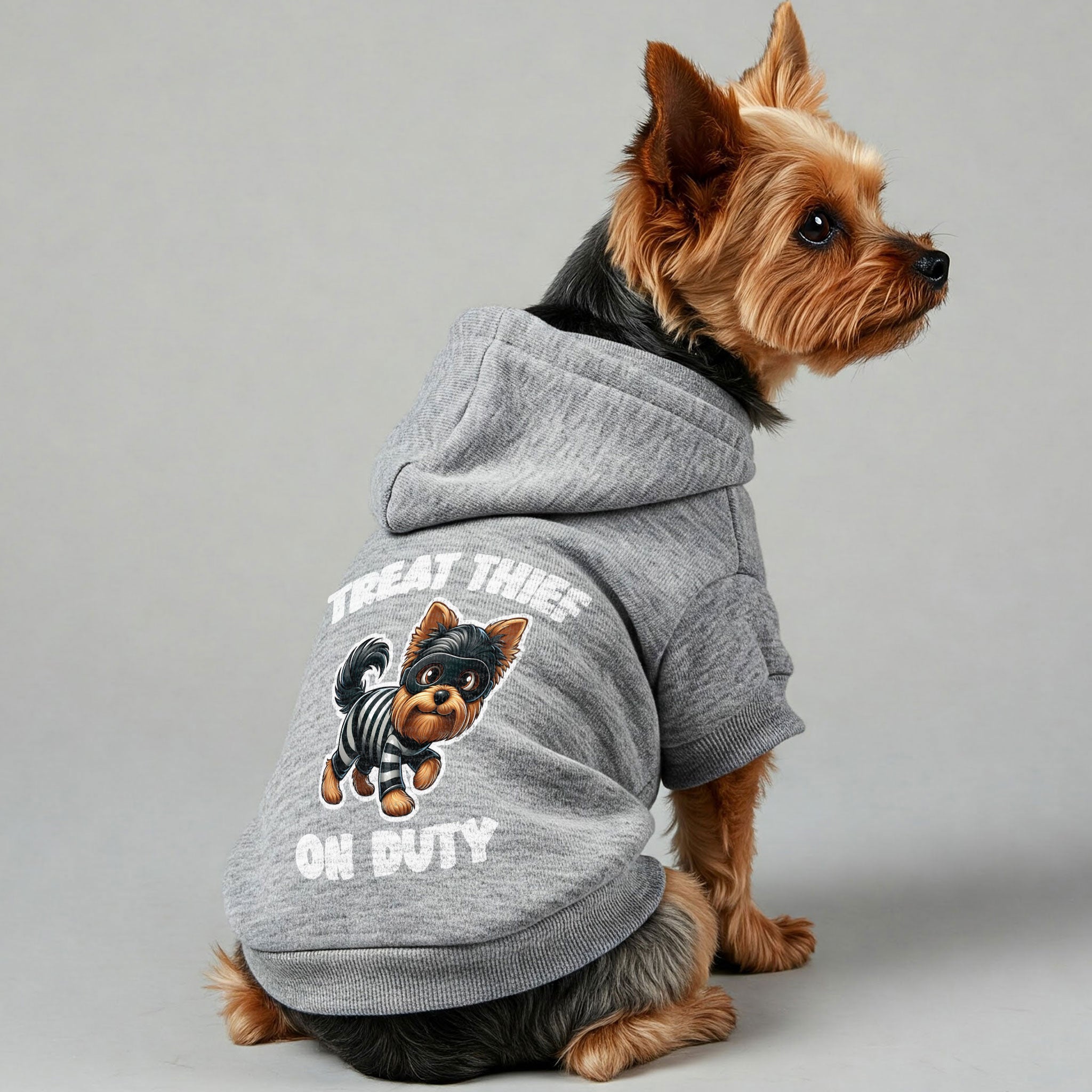 Treat thief on duty - Yorkie Hoodie - Dog Clothes