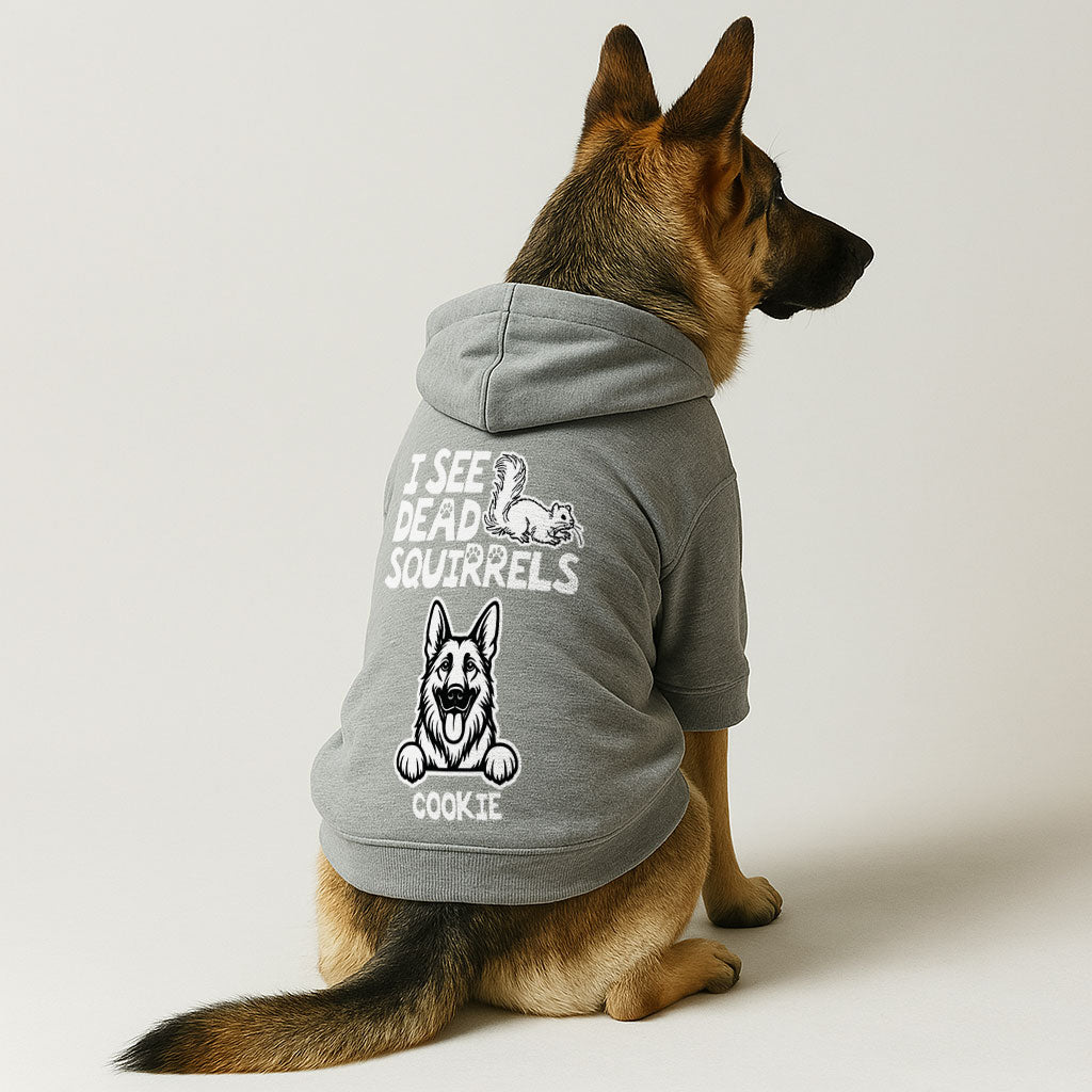Squirrels - personalized hoodie with your dog’s name and breed – dog hoodie – dog clothes