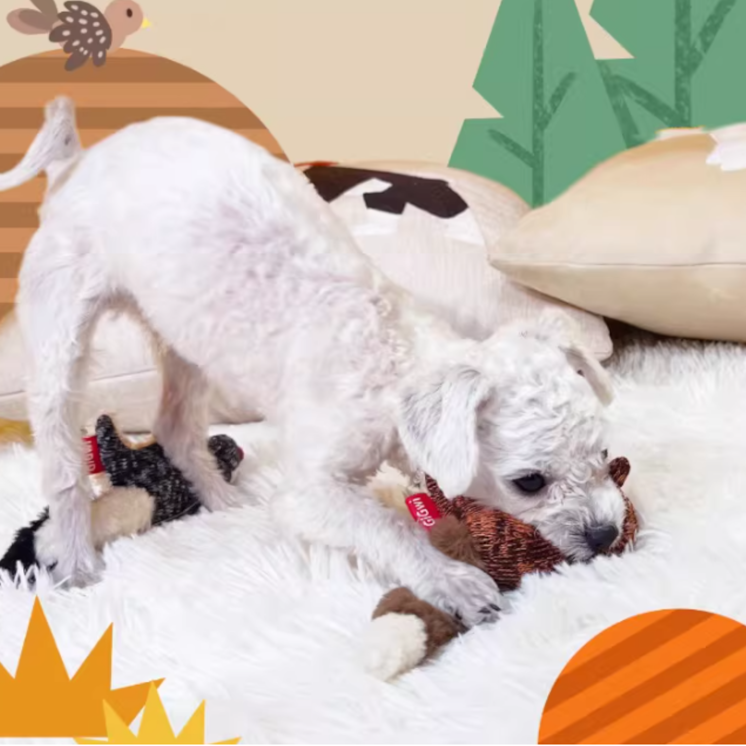 Plush Hunting Squeaky Dog Toy