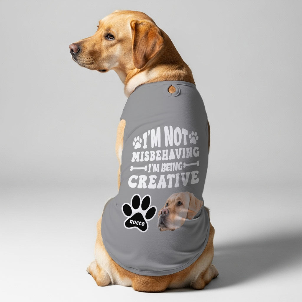 I’m not misbehaving – Personalized Shirt with Your Dog’s Name and Face – Dog Shirt