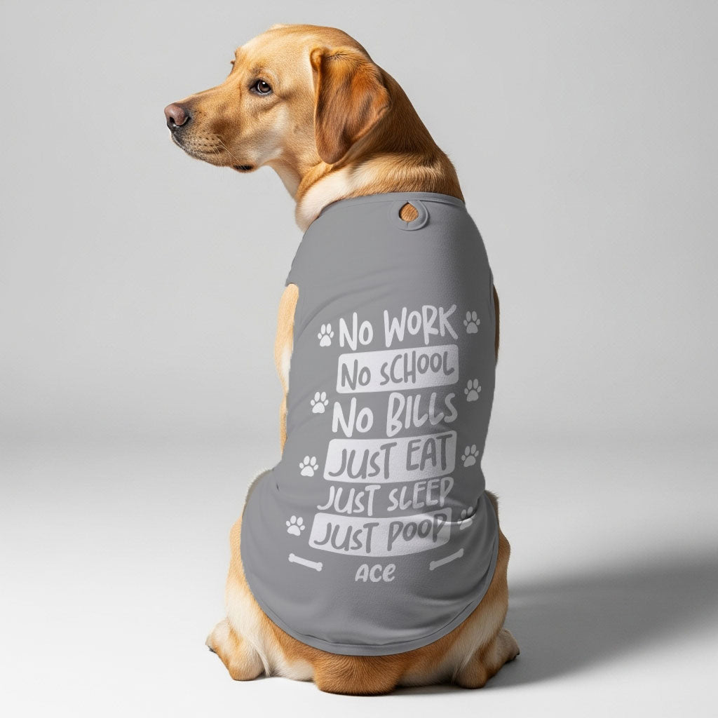 No Work – Custom Personalized Dog Shirts with Name