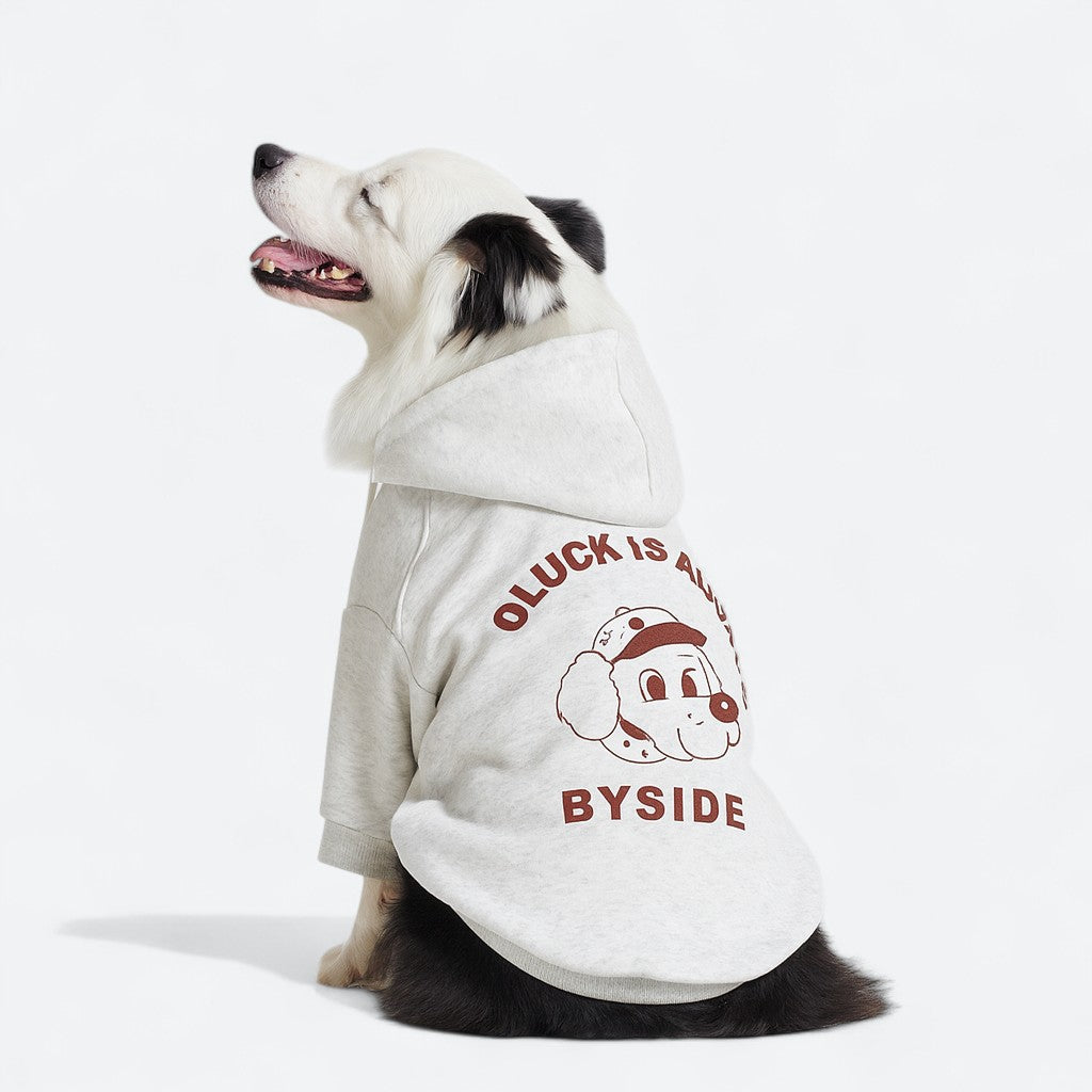 letter print dog human matching hoodie