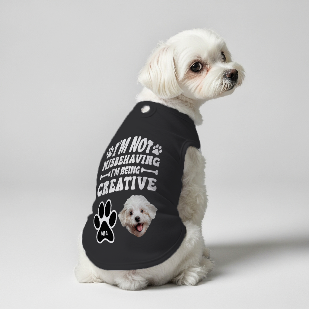 I’m not misbehaving – Personalized Shirt with Your Dog’s Name and Face – Dog Shirt