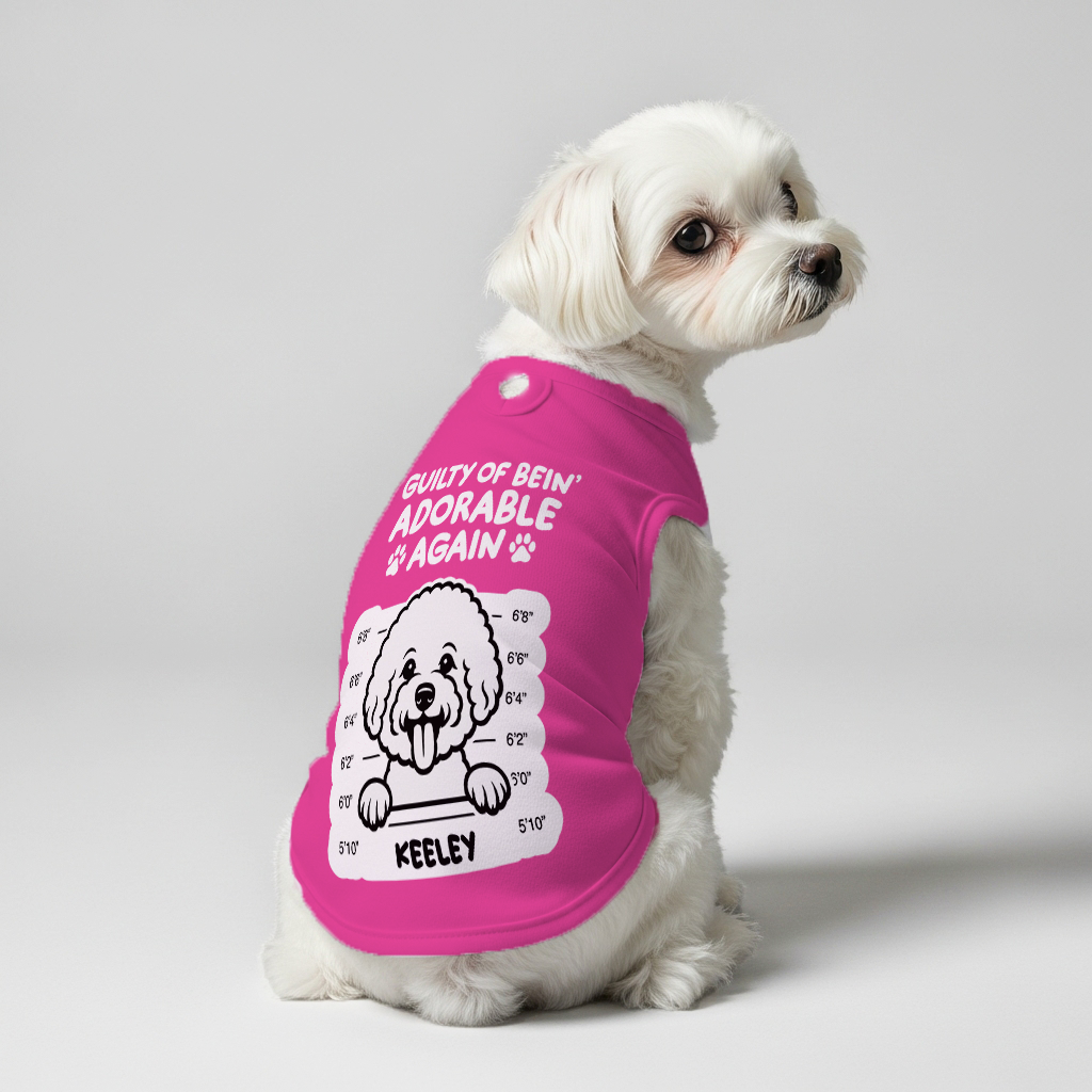 Guilty of bein’ adorable. Again – Personalized Shirt with Your Dog’s Name and Breed – Dog Shirt