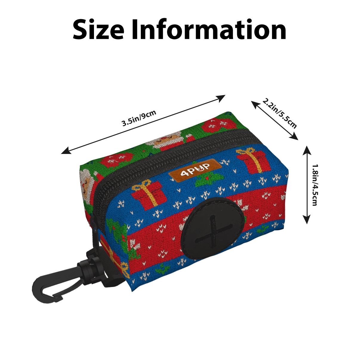 oreo Dog Poop Bag Holder size info