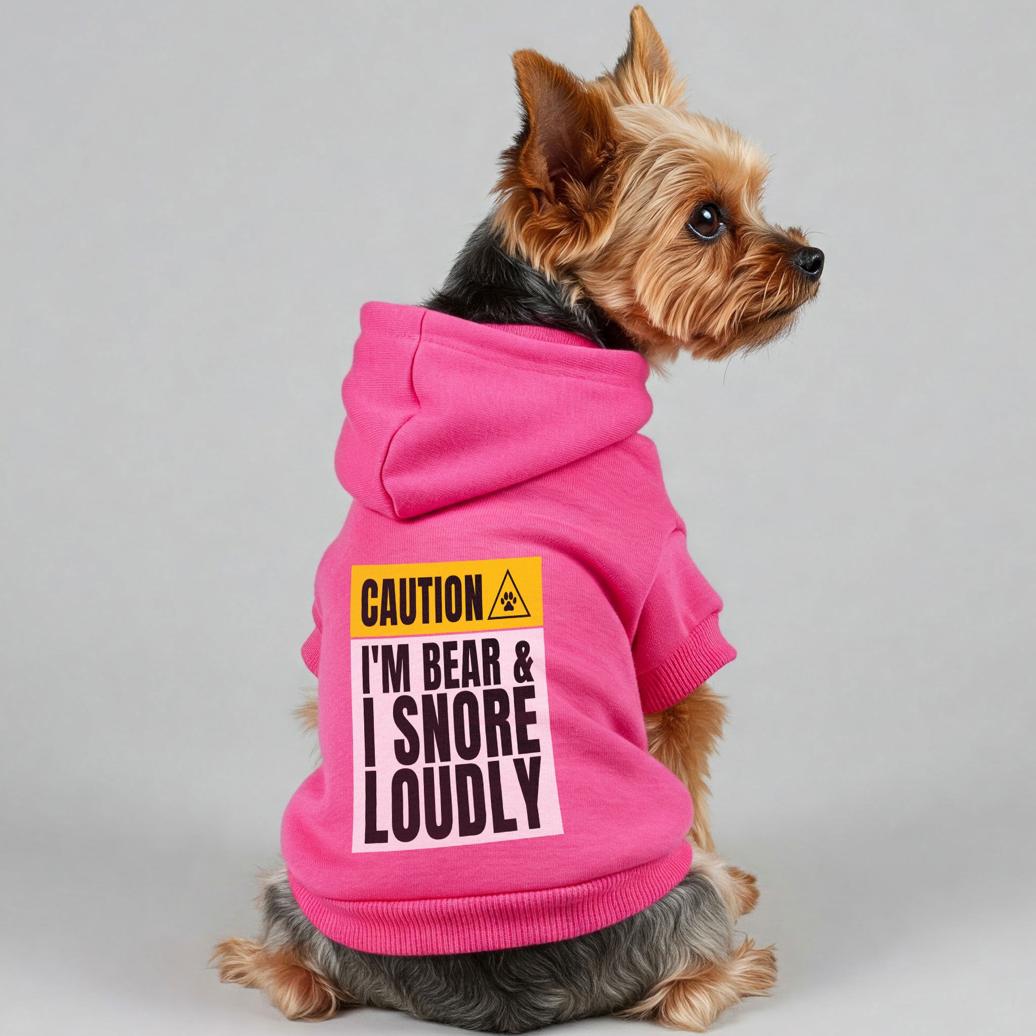Caution I'm BEAR & I snore. Loudly - personalized hoodie with your dog name – dog hoodie – dog clothes