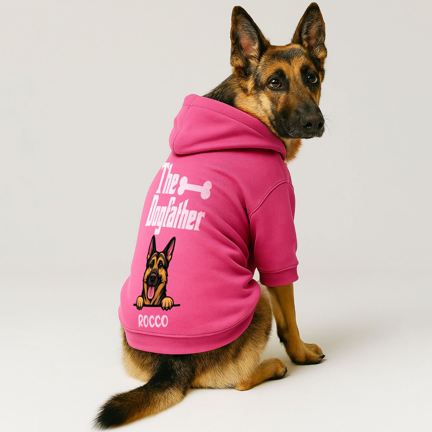 The Dogfather - Personalized hoodie with your dog's name and face or a clipart of its breed– dog hoodie – dog clothes