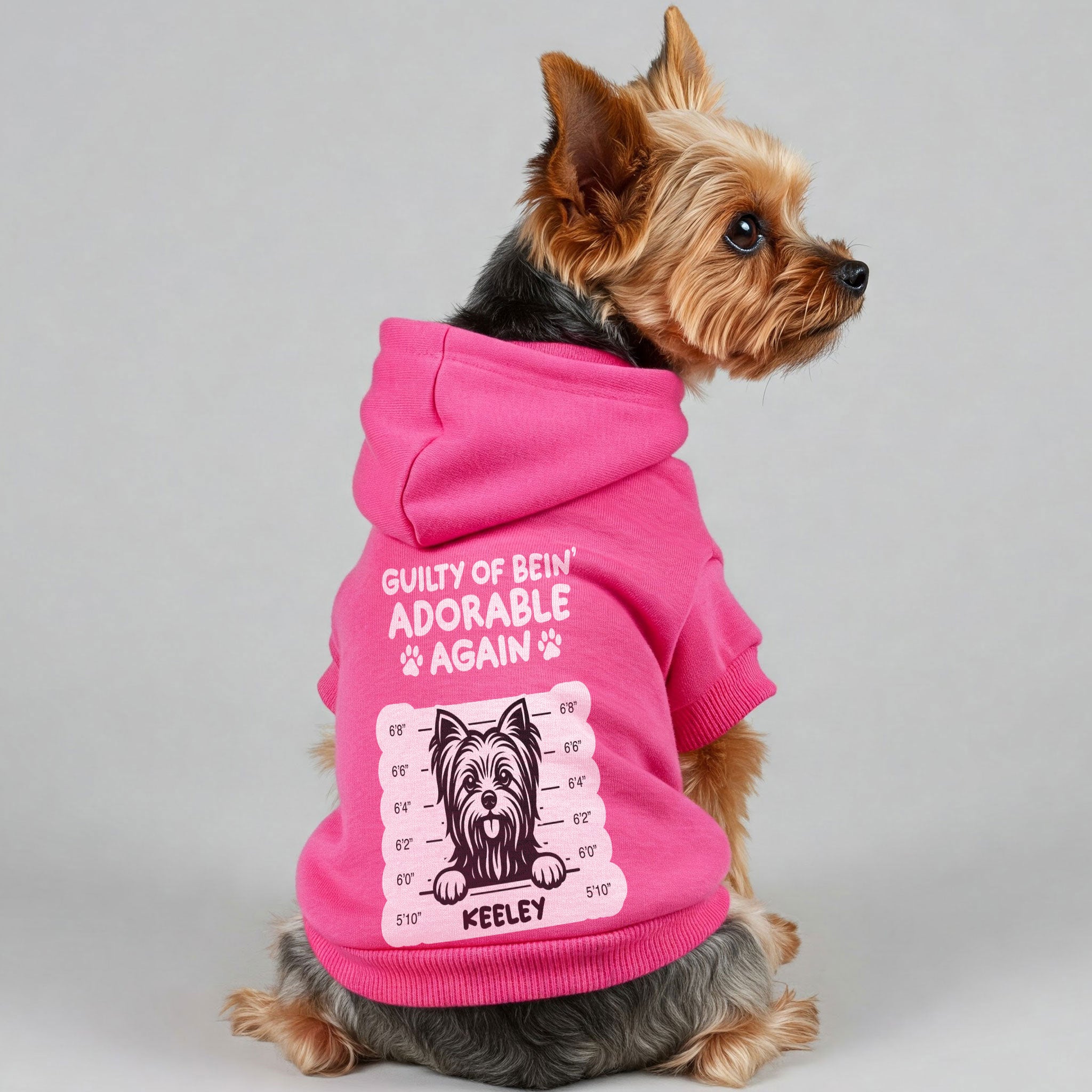 Guilty of bein’ adorable - personalized hoodie with your dog’s name and breed – dog hoodie – dog clothes