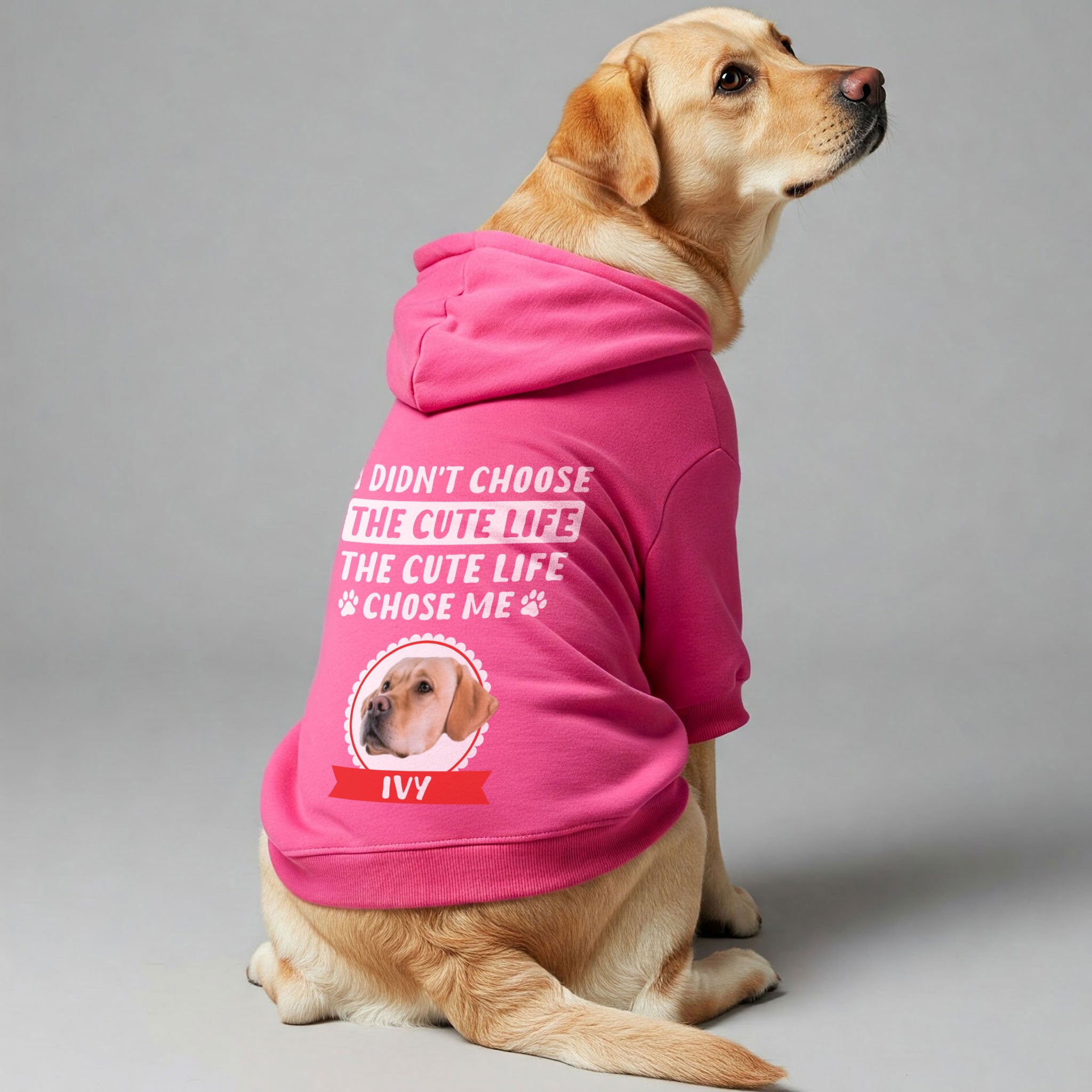 The cute life - Personalized hoodie with your dog’s name and Face– dog hoodie – dog clothes