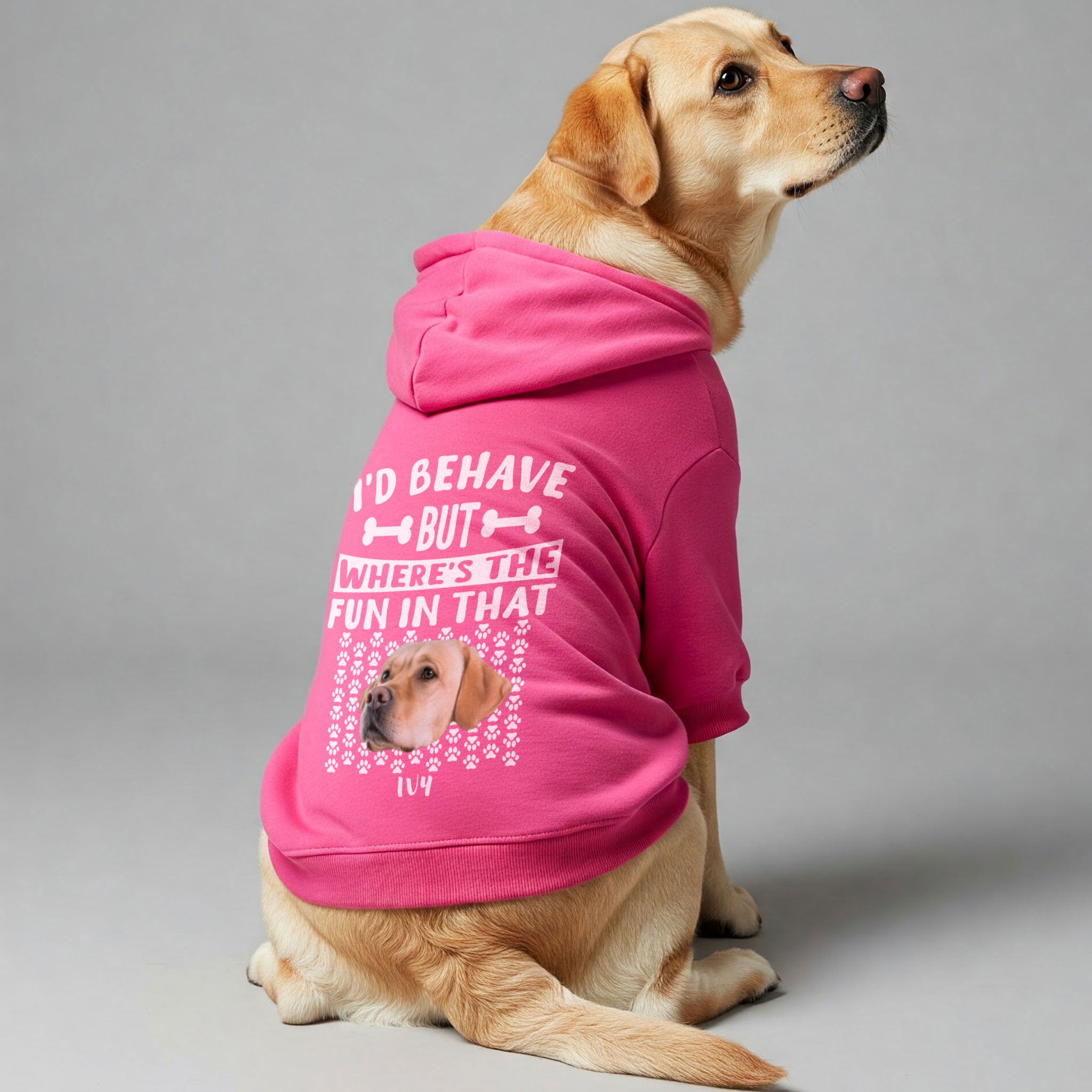 I’d behave - Personalized hoodie with your dog’s name and Face– dog hoodie – dog clothes