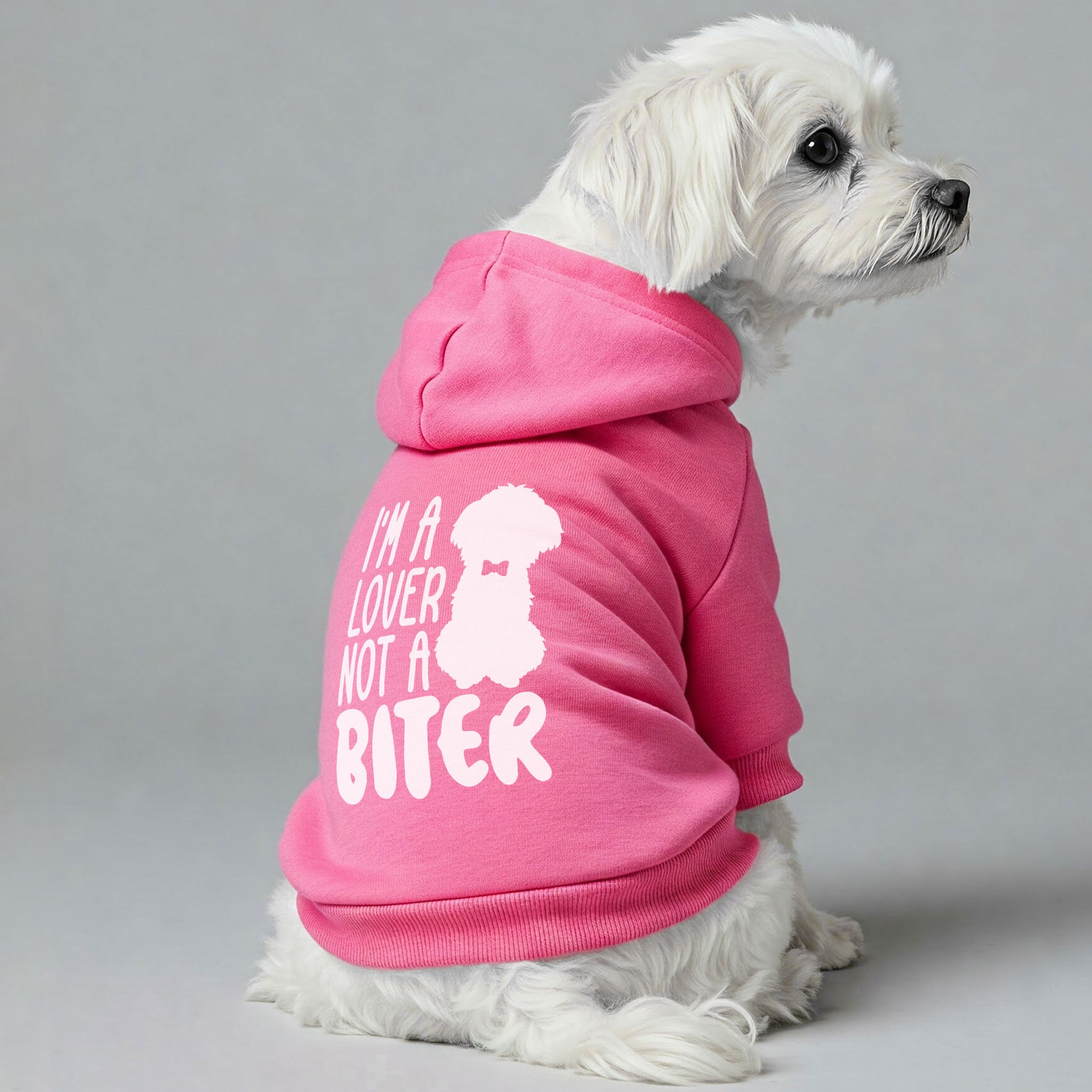 Im a lover not a biter - Maltese Dog Hoodie
