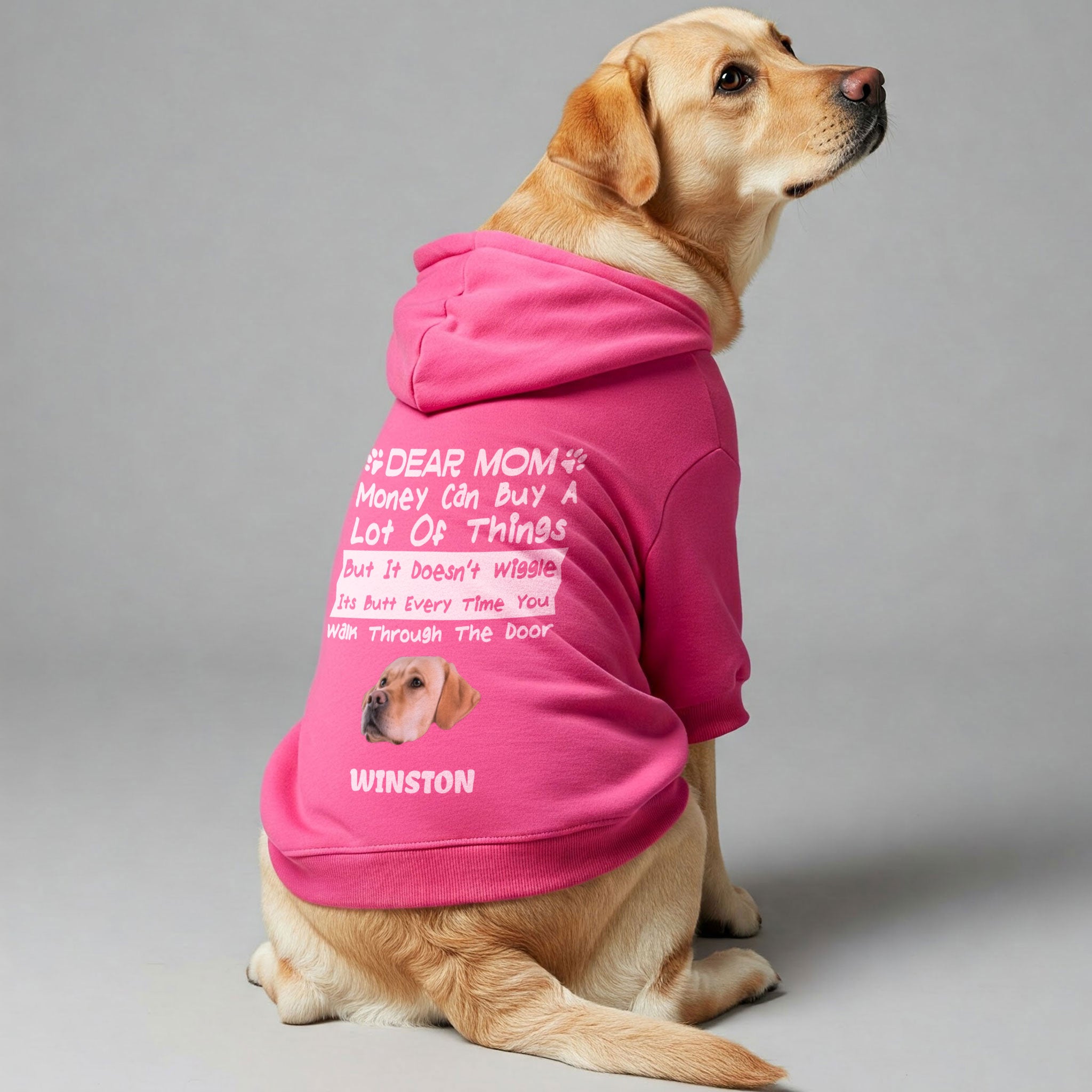 Money can buy - Personalized hoodie with your dog’s name, photo, and MOM, MUM, or DAD– dog hoodie – dog clothes