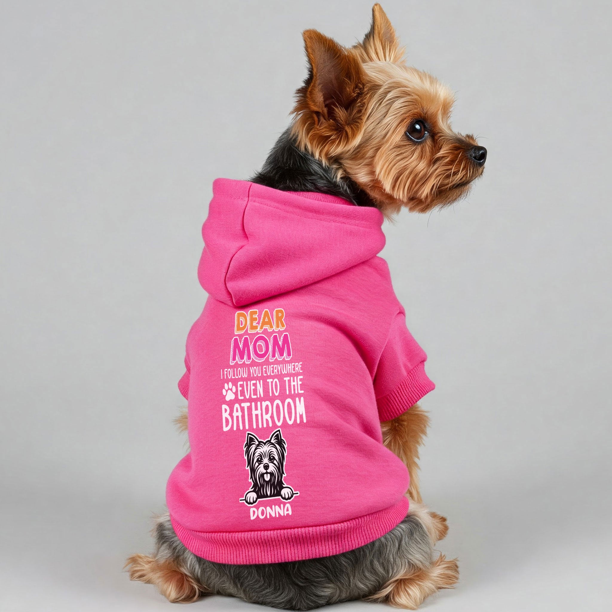 I FOLLOW YOU - personalized hoodie with your dog’s name and breed – Dad, Mum, or Mom– dog hoodie – dog clothes