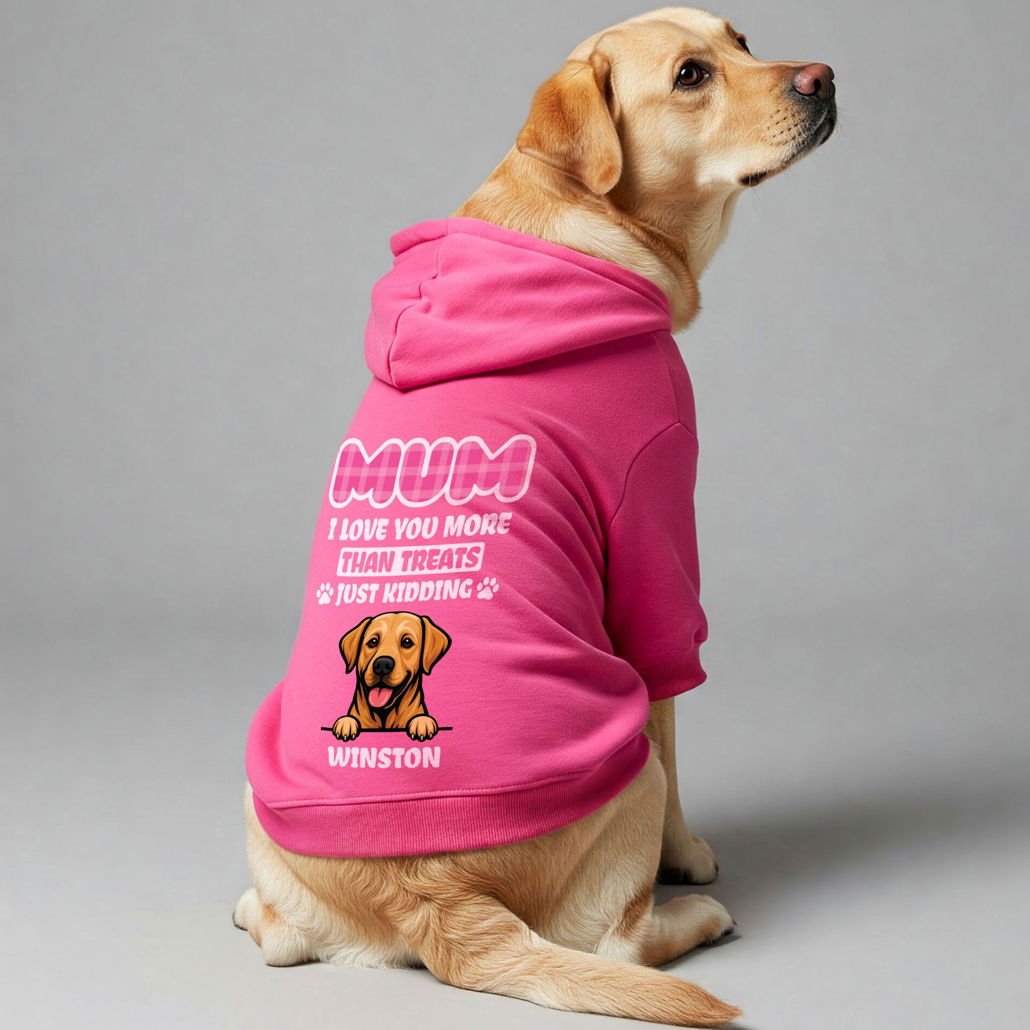 I LOVE YOU - personalized hoodie with your dog’s name and breed – Dad, Mum, or Mom– dog hoodie – dog clothes