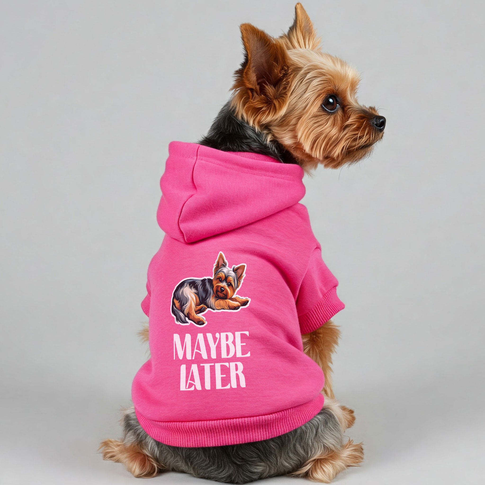 MAYBE LATER - Yorkie Hoodie - Dog Clothes