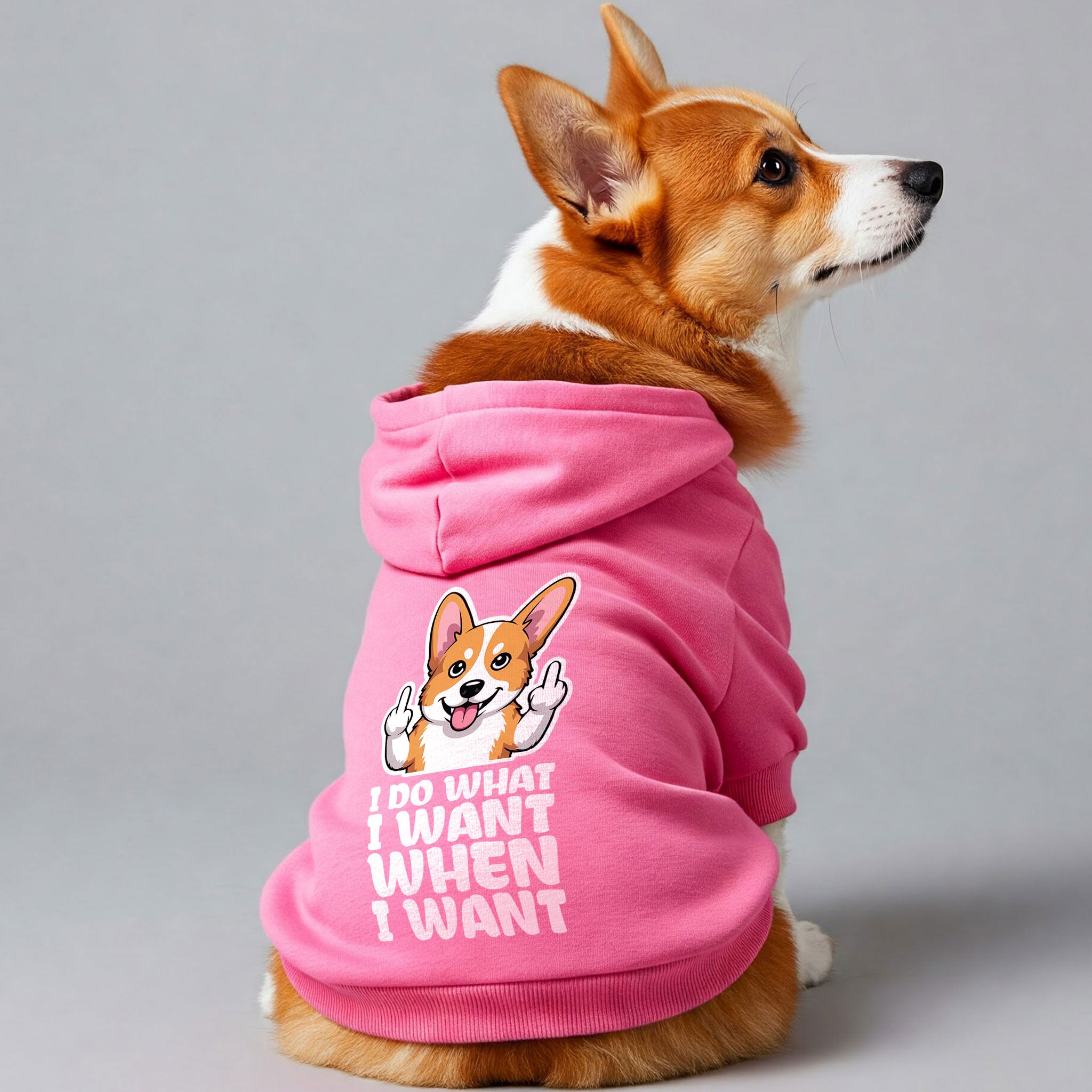 I Do What I Want, When I Want - Corgi Hoodie - Dog Clothes