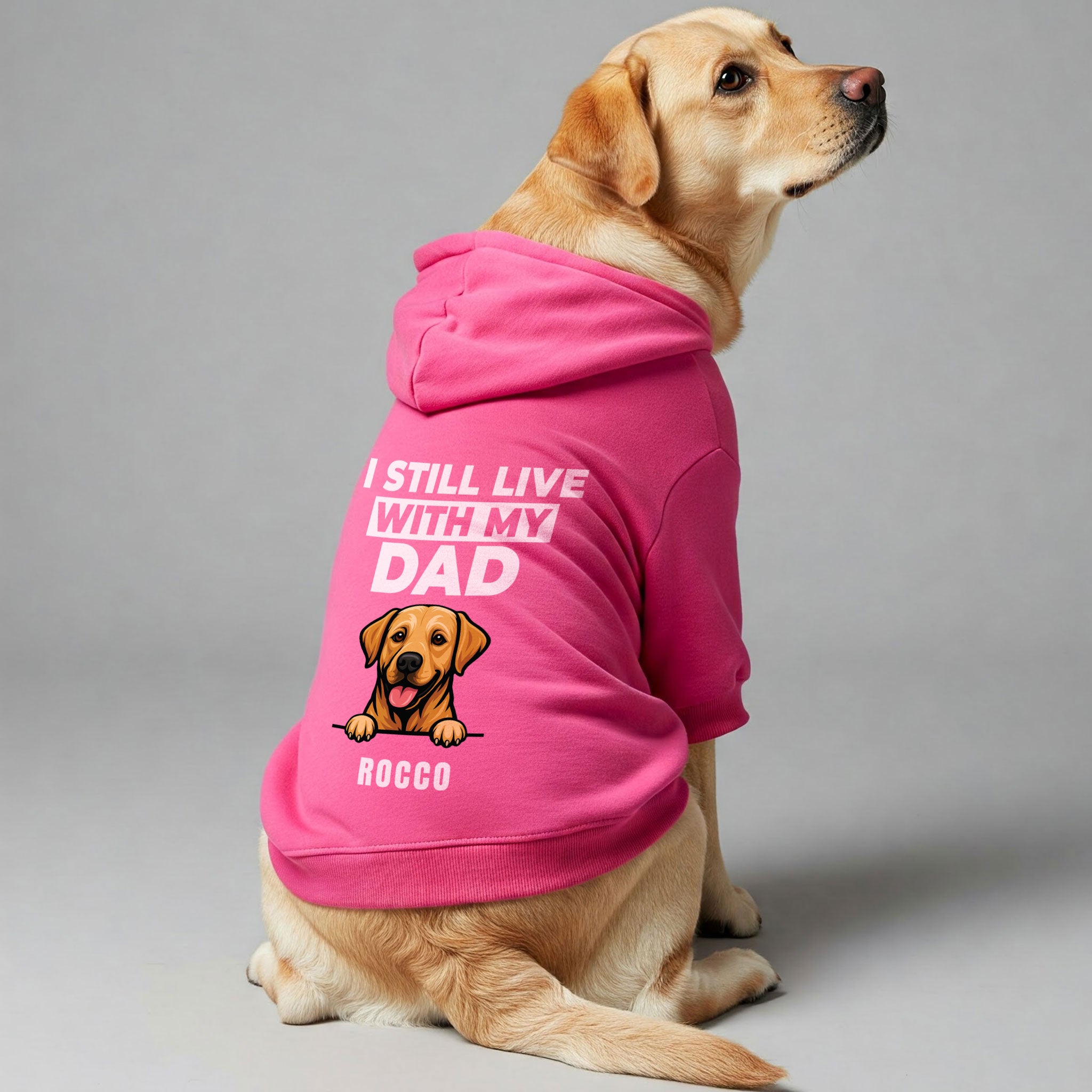 I STILL LIVE  - Personalized hoodie with your dog's name,MOM or DAD and face or a clipart of its breed– dog hoodie – dog clothes
