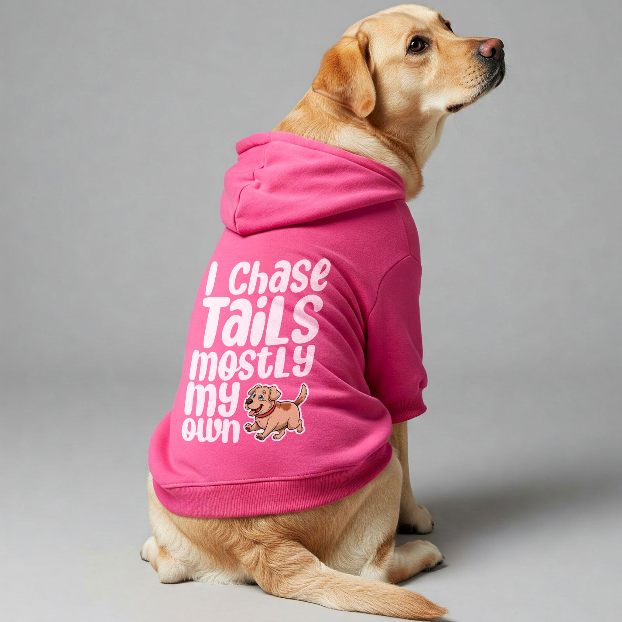 I chase tails… mostly my own - Labrador Hoodie - Dog Clothes
