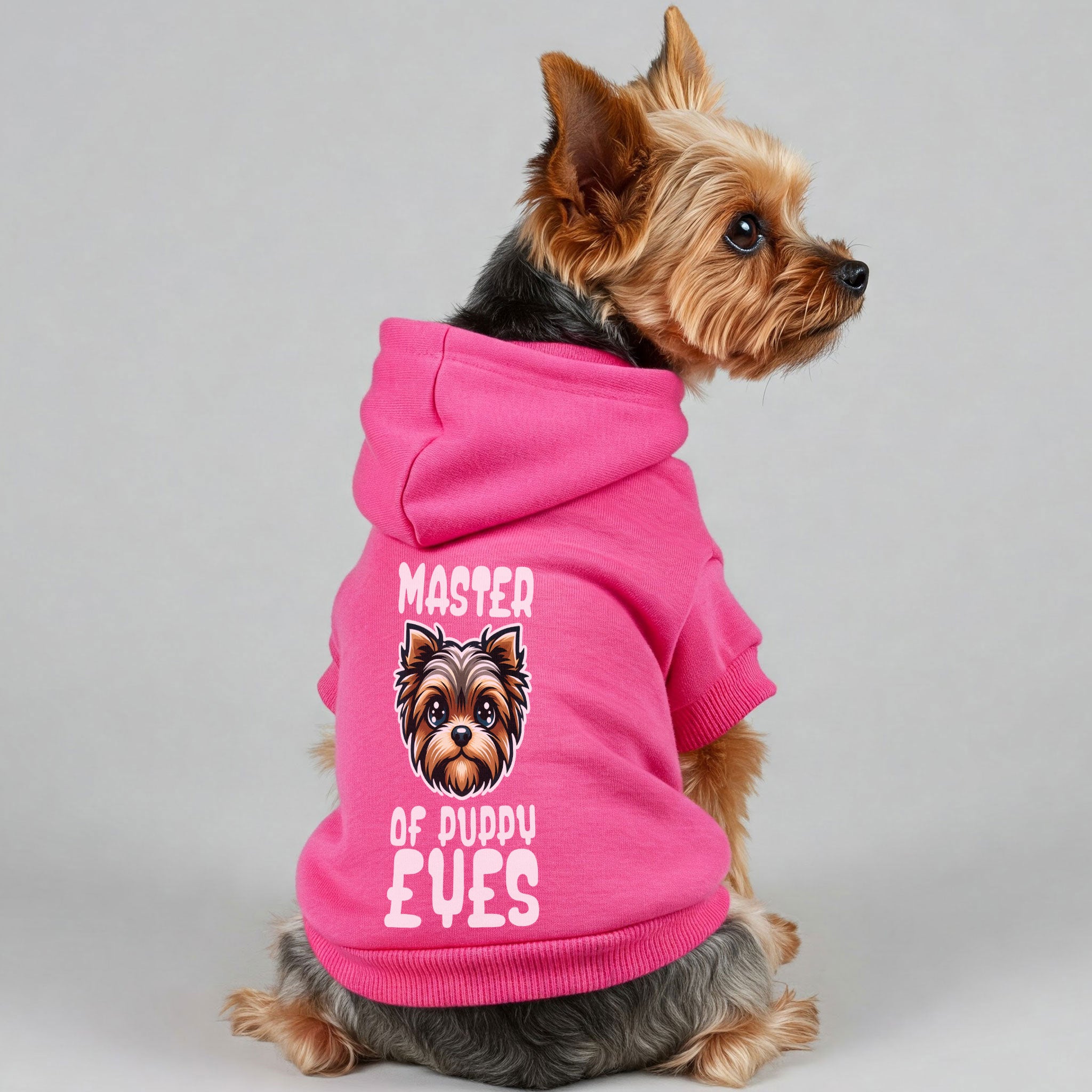 Master of Puppy Eyes - Yorkie Hoodie - Dog Clothes