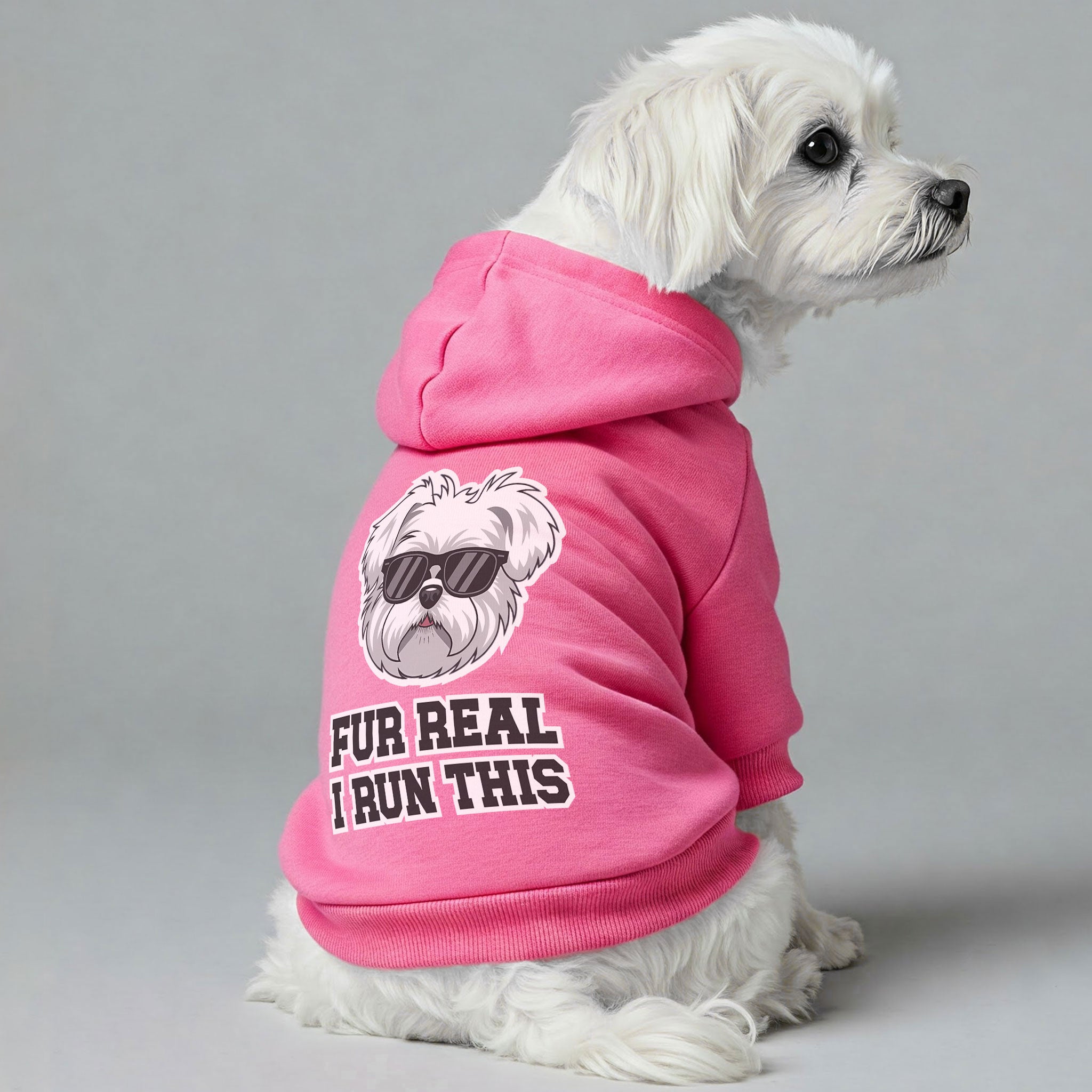 Fur Real, I Run This - Maltese Dog Hoodie