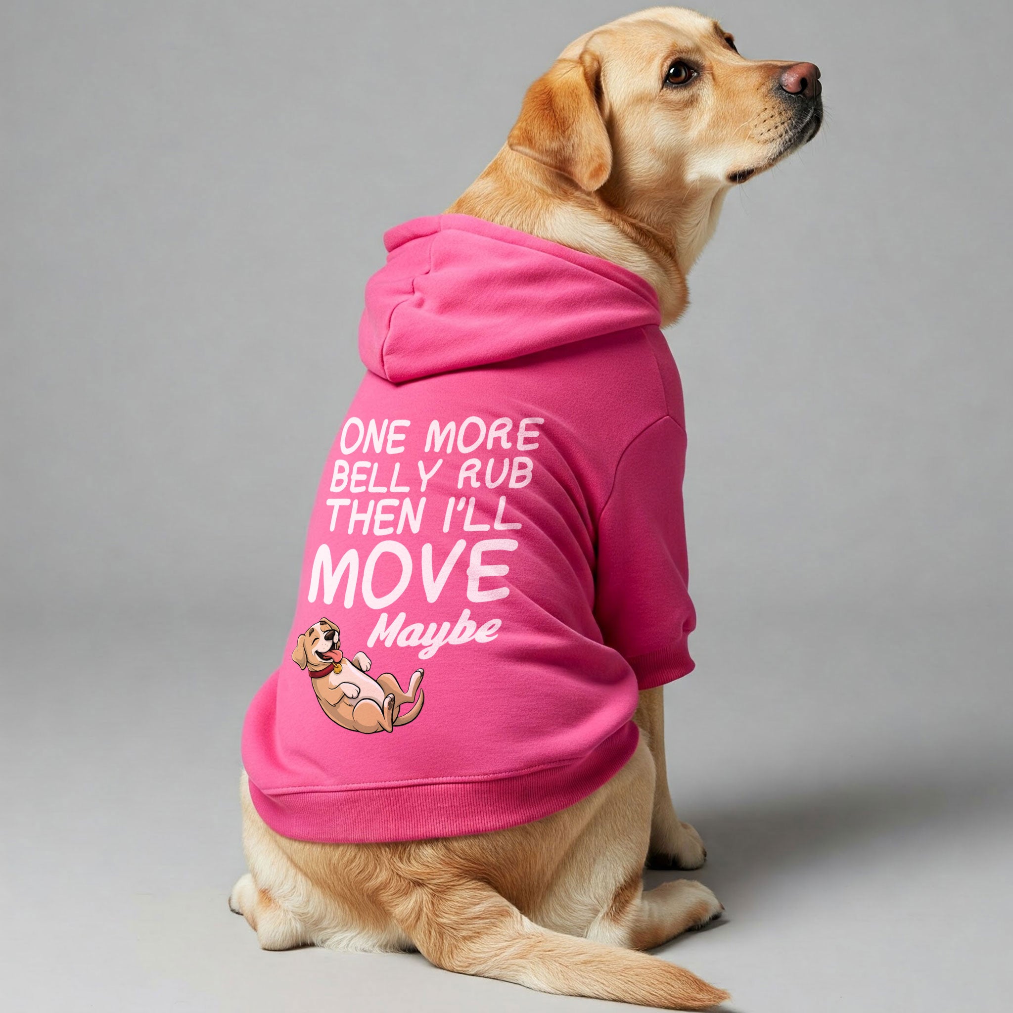 One more belly rub, then I’ll move… maybe - Labrador Hoodie - Dog Clothes