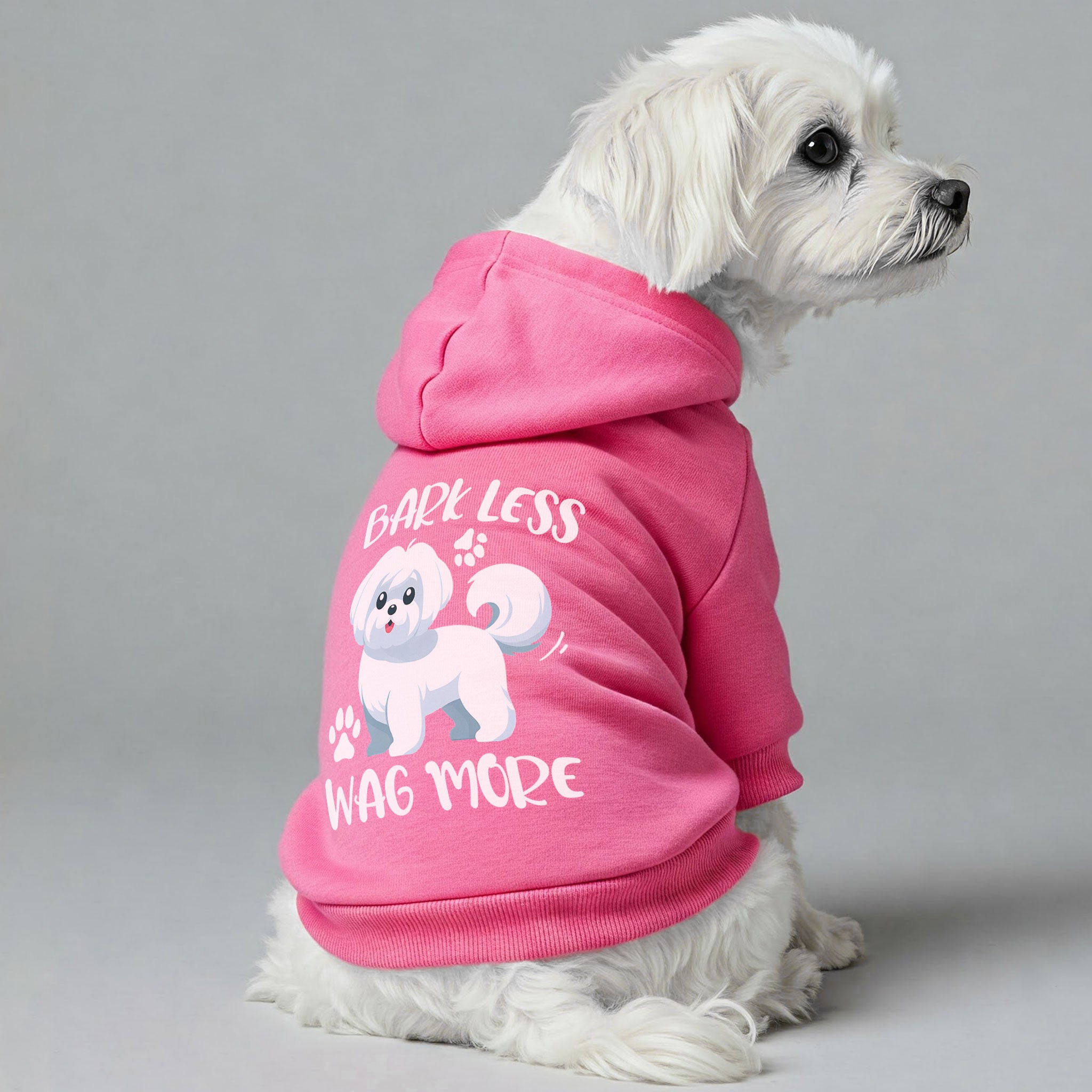 Bark Less, Wag More - Maltese Dog Hoodie