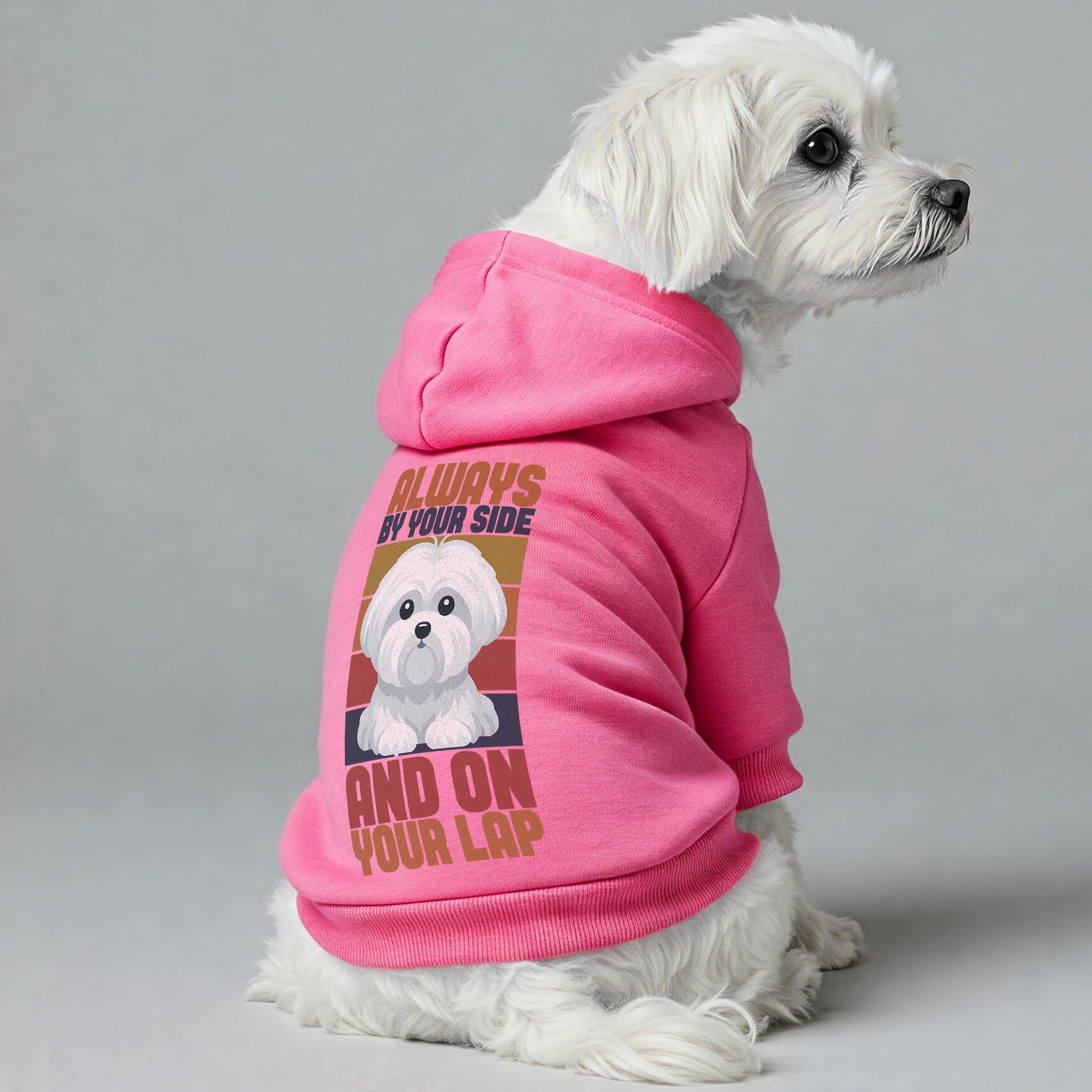 Always by Your Side (and on Your Lap) - Maltese Dog Hoodie