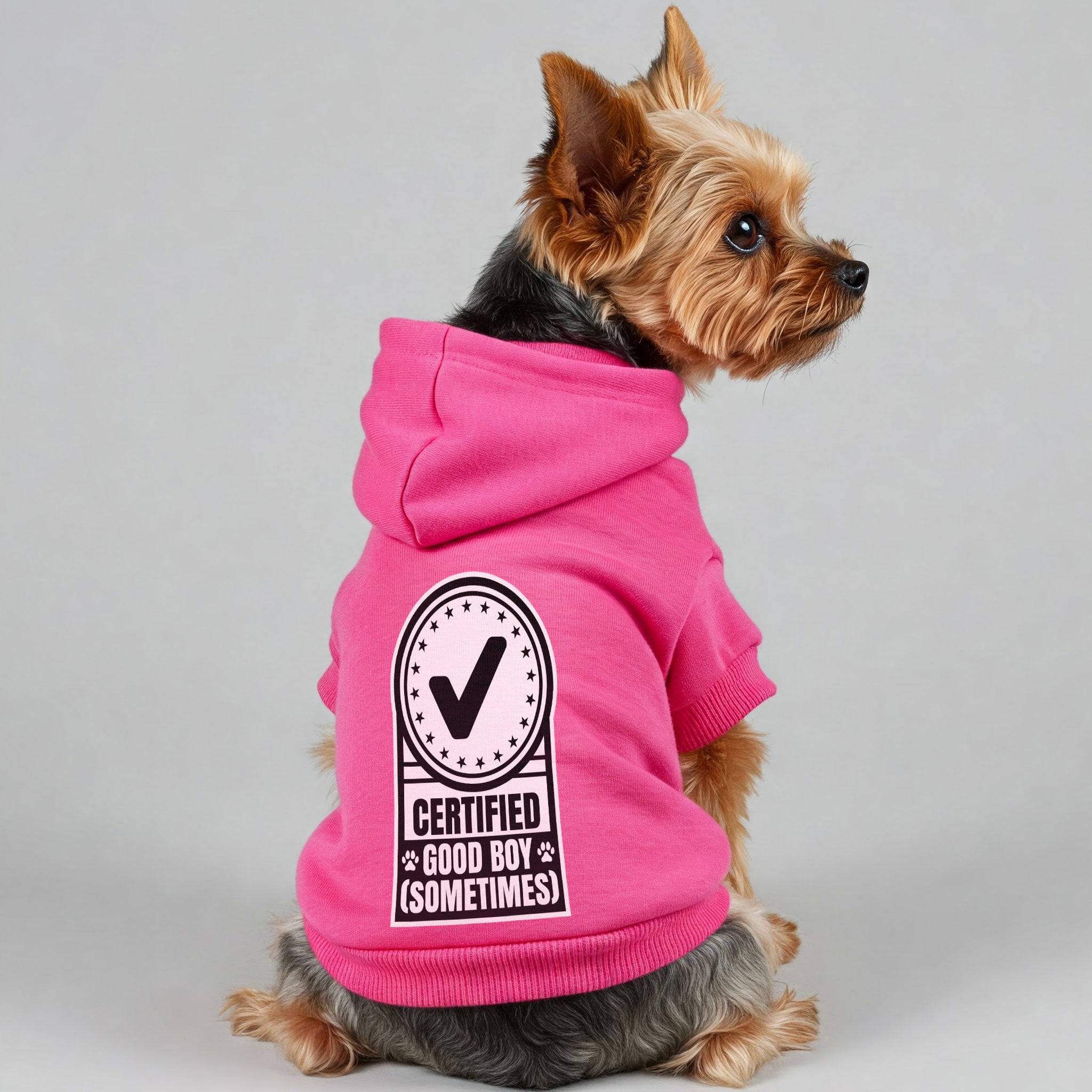 Certified Good Boy (Sometimes) – Dog Hoodie – Dog Clothes