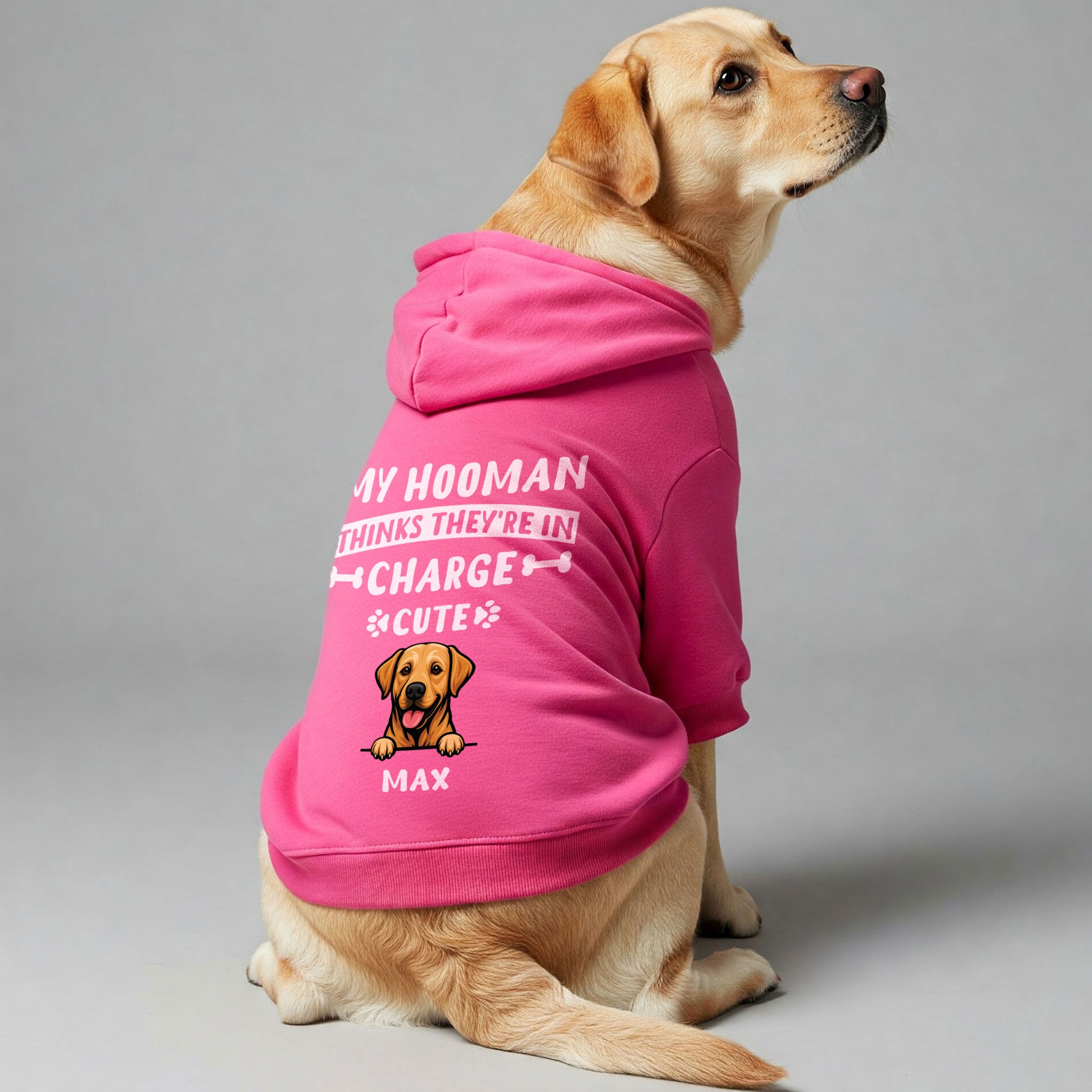 My hooman - Personalized hoodie with your dog's name and face or a clipart of its breed– dog hoodie – dog clothes