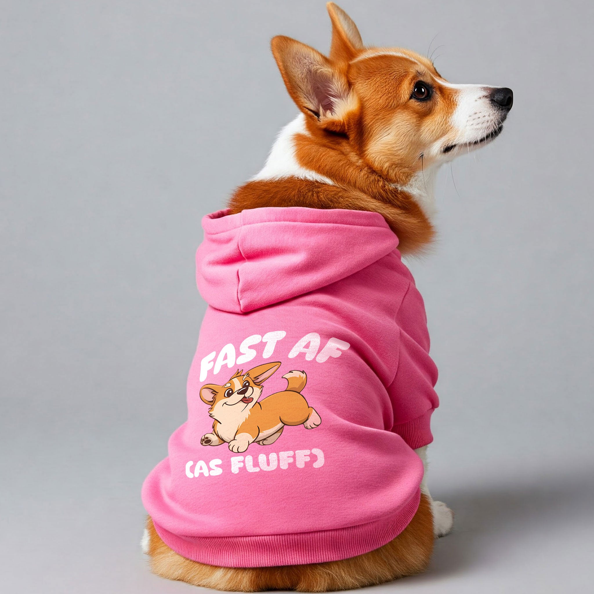 Fast AF (As Fluff) - Corgi Hoodie - Dog Clothes