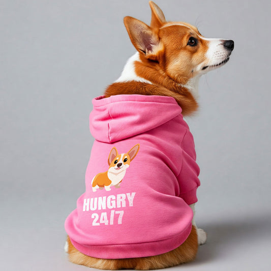 Hungry 24/7 - Corgi Hoodie - Dog Clothes