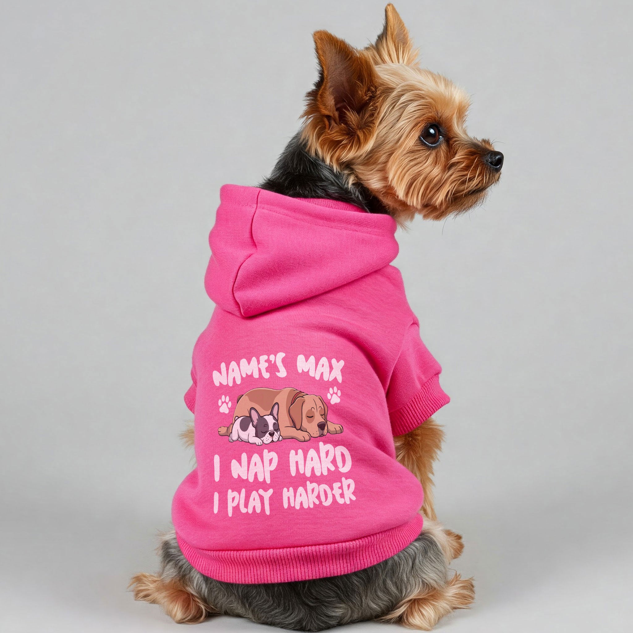 Nap Hard - personalized hoodie with your dog name – dog hoodie – dog clothes