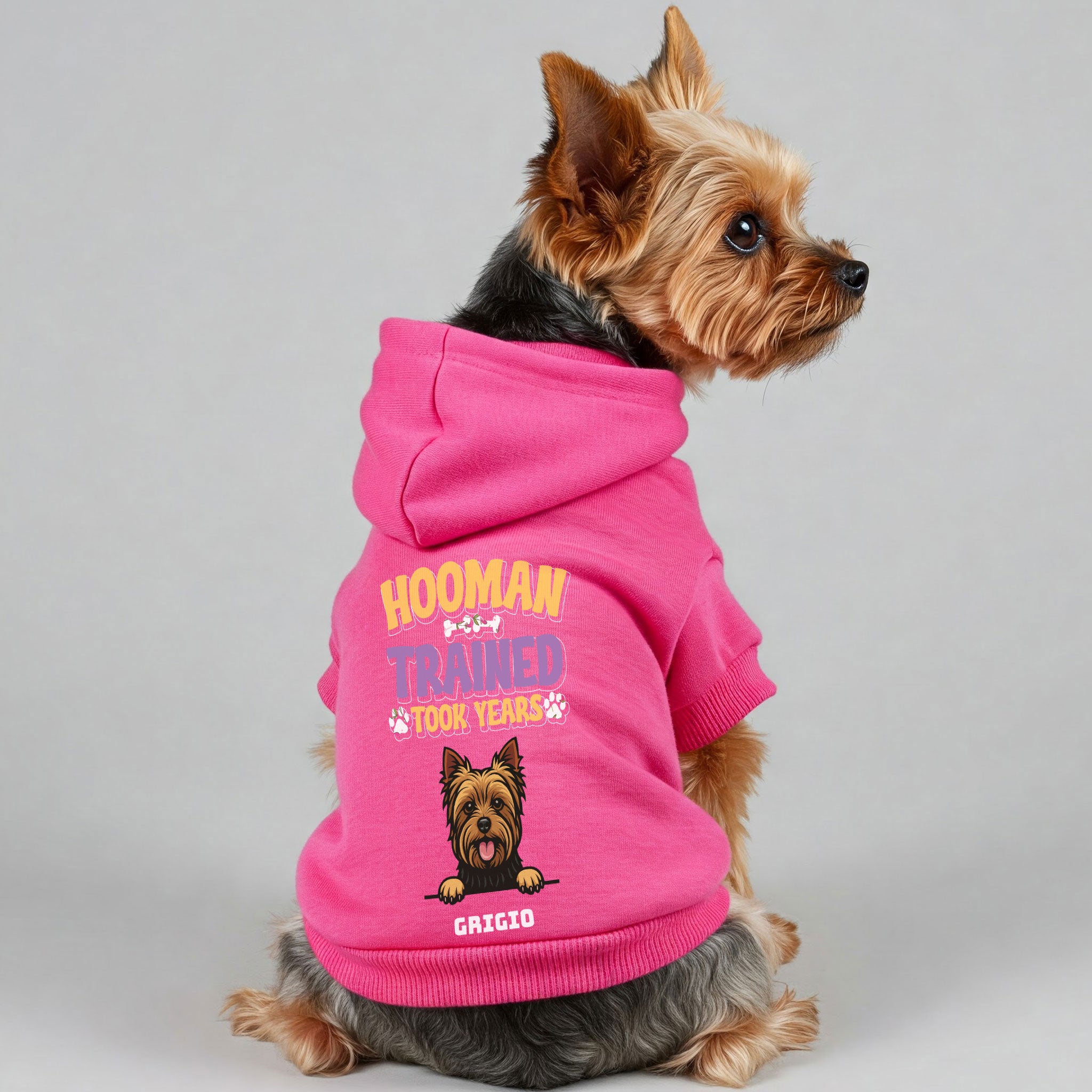 Hooman Trained - personalized hoodie with your dog’s name and breed – dog hoodie – dog clothes